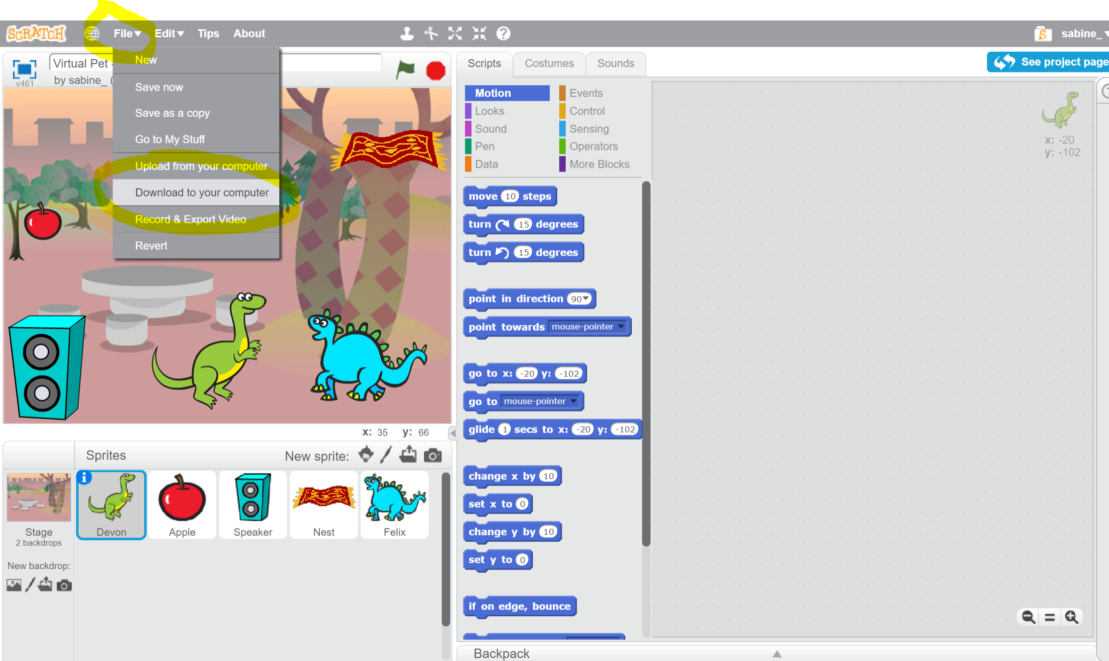 How to Make a Virtual Pet in Scratch