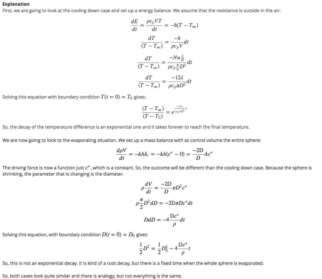 3.2.5 Example B: Sphere cooling down vs. evaporating - TU Delft OCW